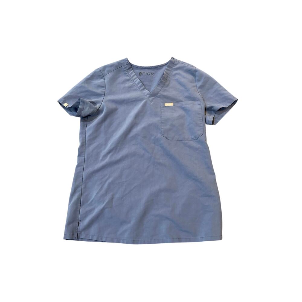 Figs Catarina One Pocket Scrub Top Blue